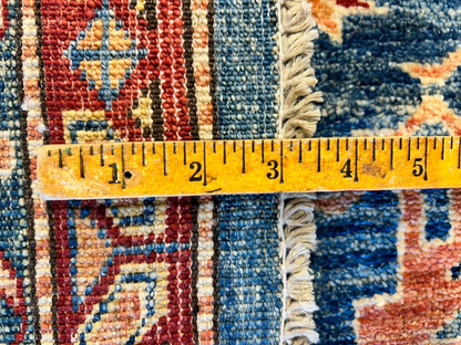 9'6"x11'7" Hand-Knotted 100% Wool Pile Kazak Design Carpet - Area Rug