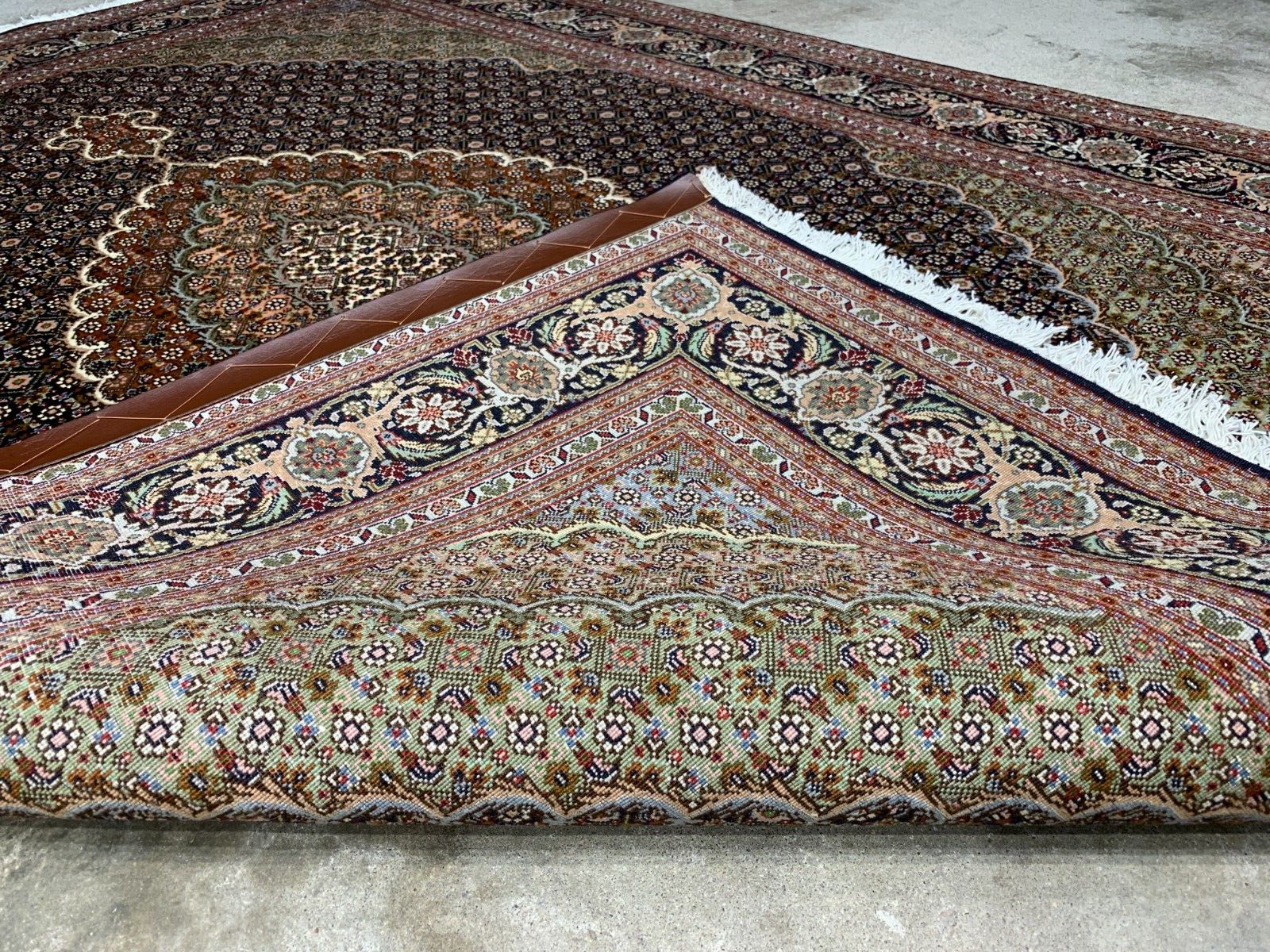 5'x6'7" Fine Hand-Knotted Wool & Silk Blend Tabrize Mahi Carpet - Area Rug
