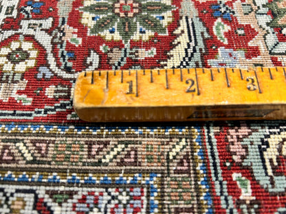 6'7"x9'10" Fine Hand-Knotted Wool & Silk Blend Tabrize Mahi Carpet - Area Rug