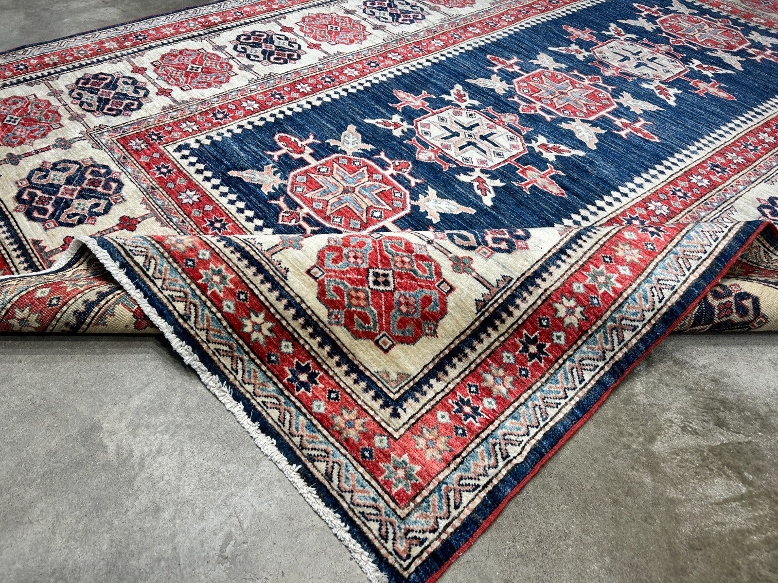 5'9"x8' Hand-Knotted 100% Wool Carpet - Kazak Area Rug