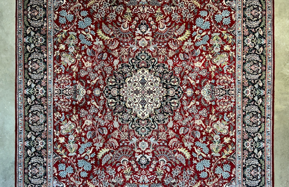 9'1"x12'4" Hand-Knotted 100% Wool Pile Oriental Rug