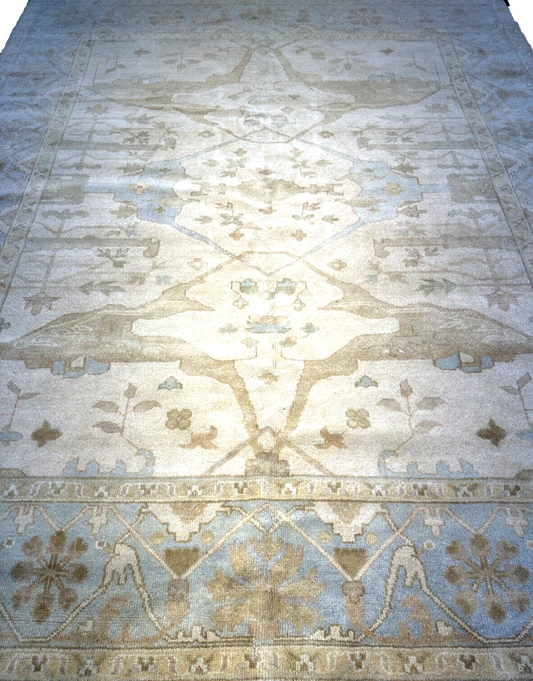 8'x10' Hand-Knotted 100% Lamb Wool Oushak Carpet - Area Rug