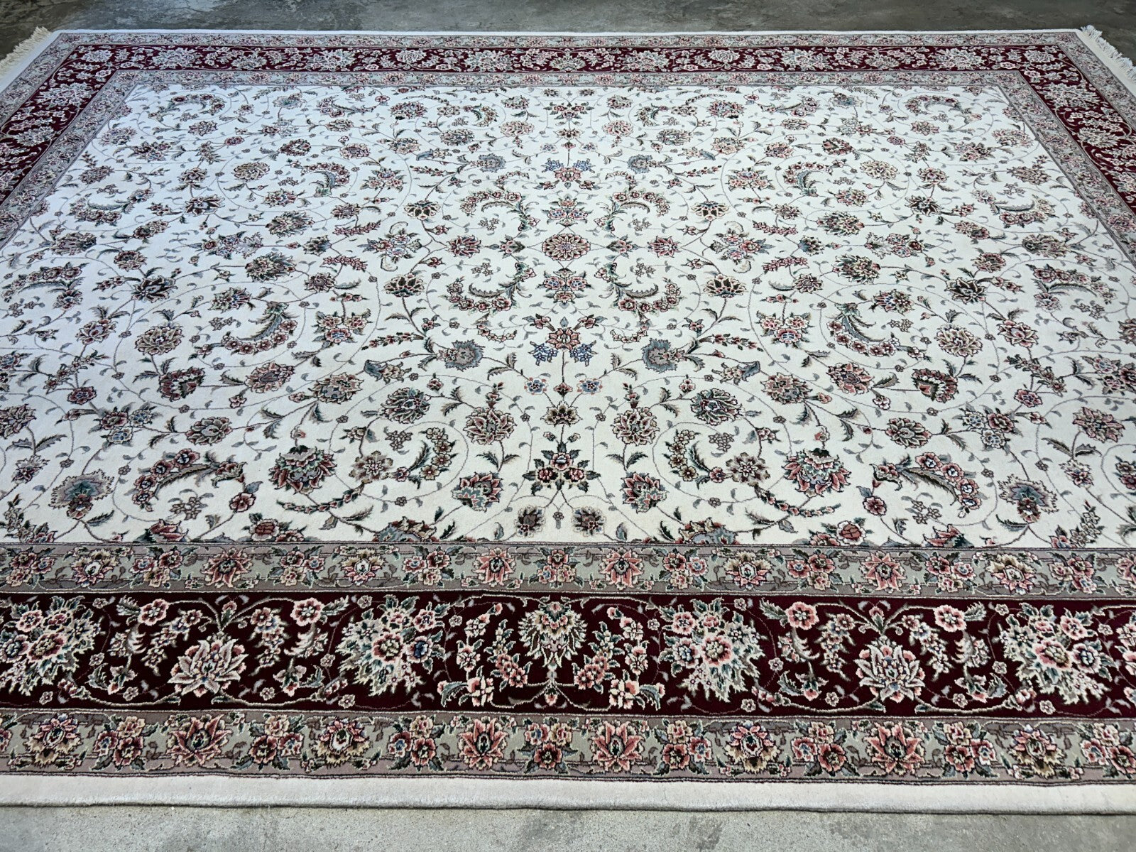 9'x12' Hand-Knotted Wool & Silk Pile Sinopersian Carpet - Area Rug