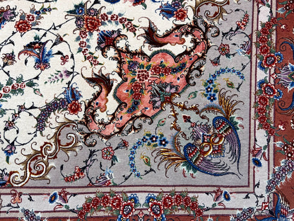 8'1"x11'7" Extra Fine Hand-Knotted Wool & Silk Oriental Rug - Area Carpet