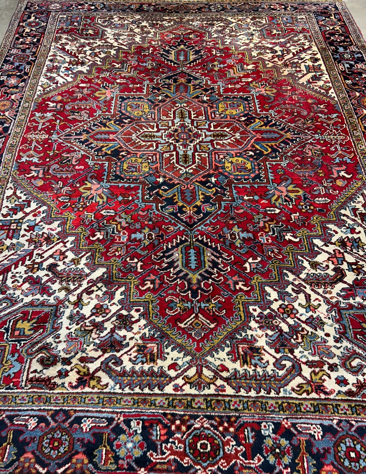8'2"x10'8" Vintage Hand-Knotted 100% Wool Pile Herize Area Rug - Carpet