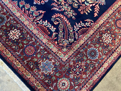 8'9"x12'1" Hand-Knotted 100% Wool Pile IndoSarouke Rug