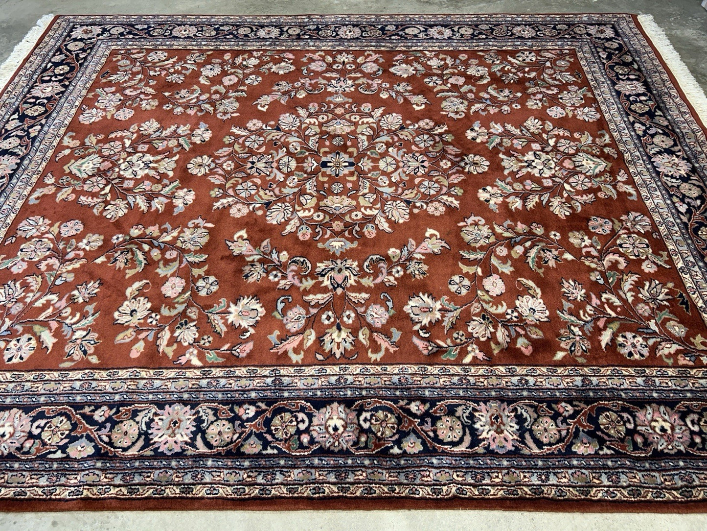 8’1”x9’11” Hand-Knotted 100% Wool Pile Oriental Area Rug - Carpet