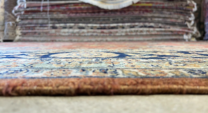 8'10"x12'3" Hand-Knotted 100% Wool Pile Indian Rug