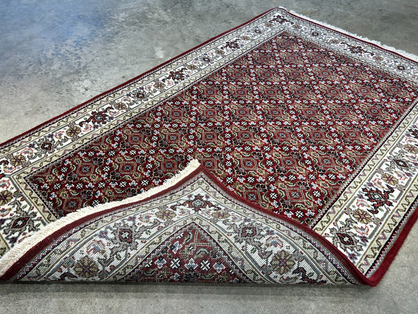 3'2"x5' Hand-Knotted Wool & Silk Tabrize Mahi Rug - Area Carpet