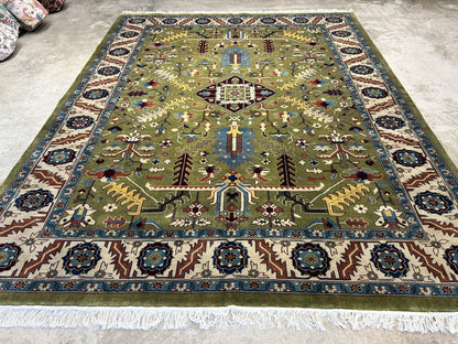 8'10"x11'8" Hand-Knotted 100% Wool Pile Oriental Rug
