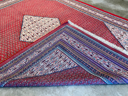 8'5"x12'1" Hand-Knotted 100% Wool Pile Hamadane Rug