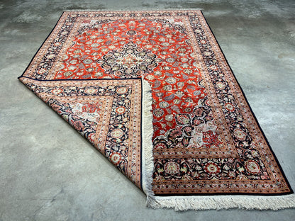 6'10"x9'9" Exquisite Hand-Knotted 100% Silk Kashane Rug