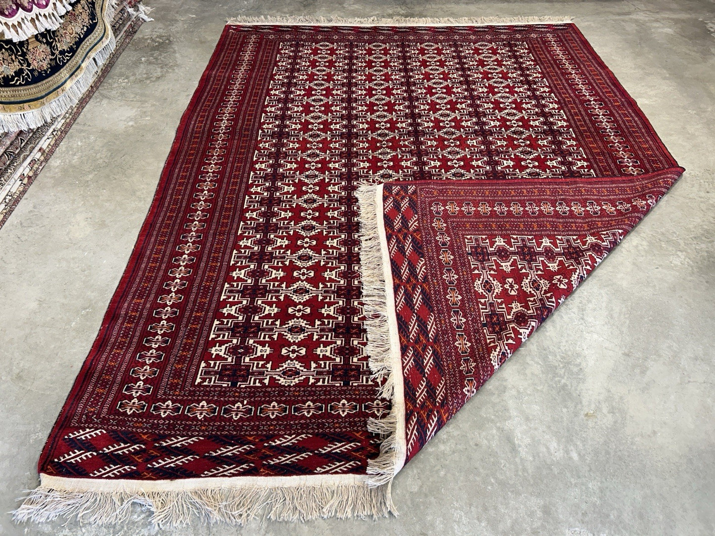 7’7”x10’ Hand-Knotted 100% Wool Pile Bokhara Area Rug - Carpet