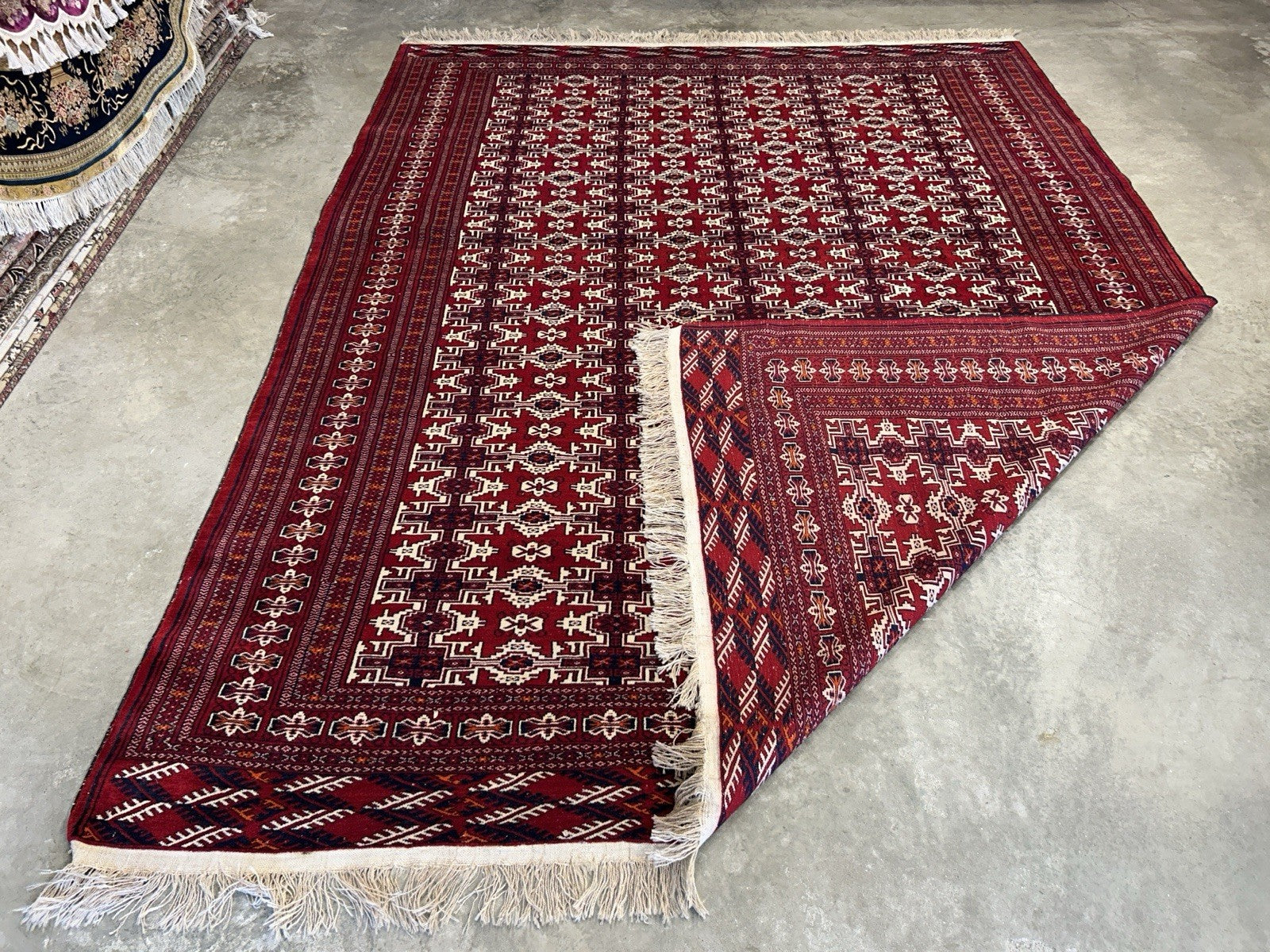 7’7”x10’ Hand-Knotted 100% Wool Pile Bokhara Area Rug - Carpet