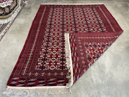 7’7”x10’ Hand-Knotted 100% Wool Pile Bokhara Area Rug - Carpet