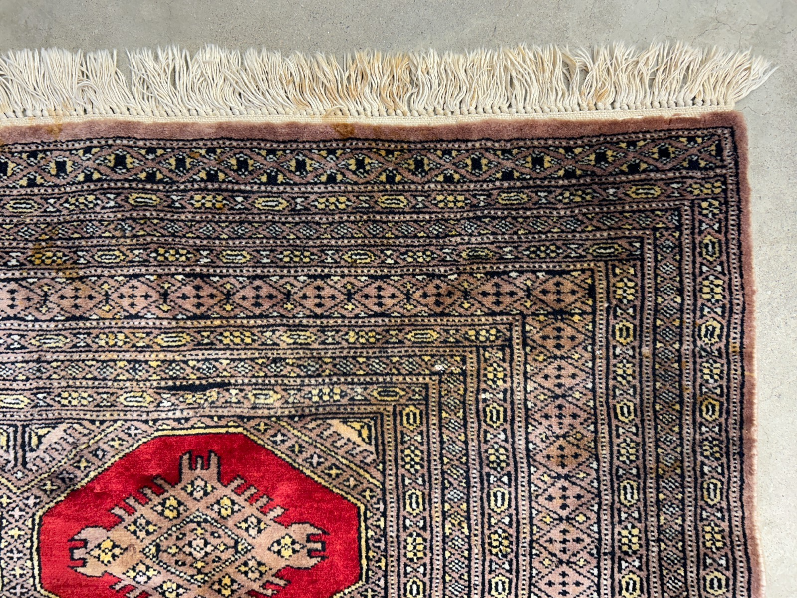 4'2"x6'4" Hand-Knotted 100% Wool Pile Bokhara Area Rug - Carpet