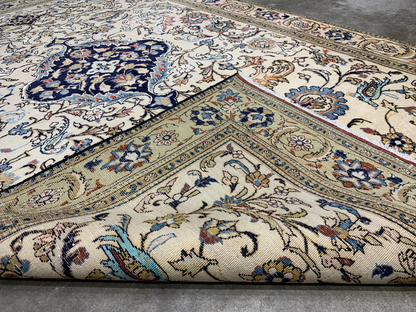 Collector Item -  4'4"x6'7" Antique Hand-Knotted Fine Wool Kashane Rug
