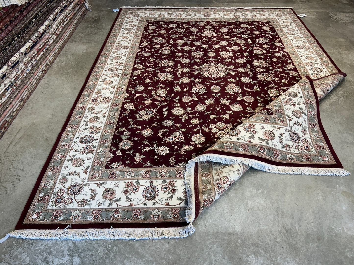 9'x12' Hand-Knotted Wool & Silk Pile SinoPersian Rug