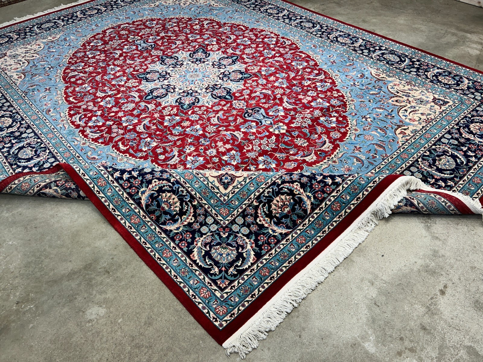 9'1" x 11'11" Very Fine Hand-Knotted 100% Wool Carpet - Tabrize Design Area Rug