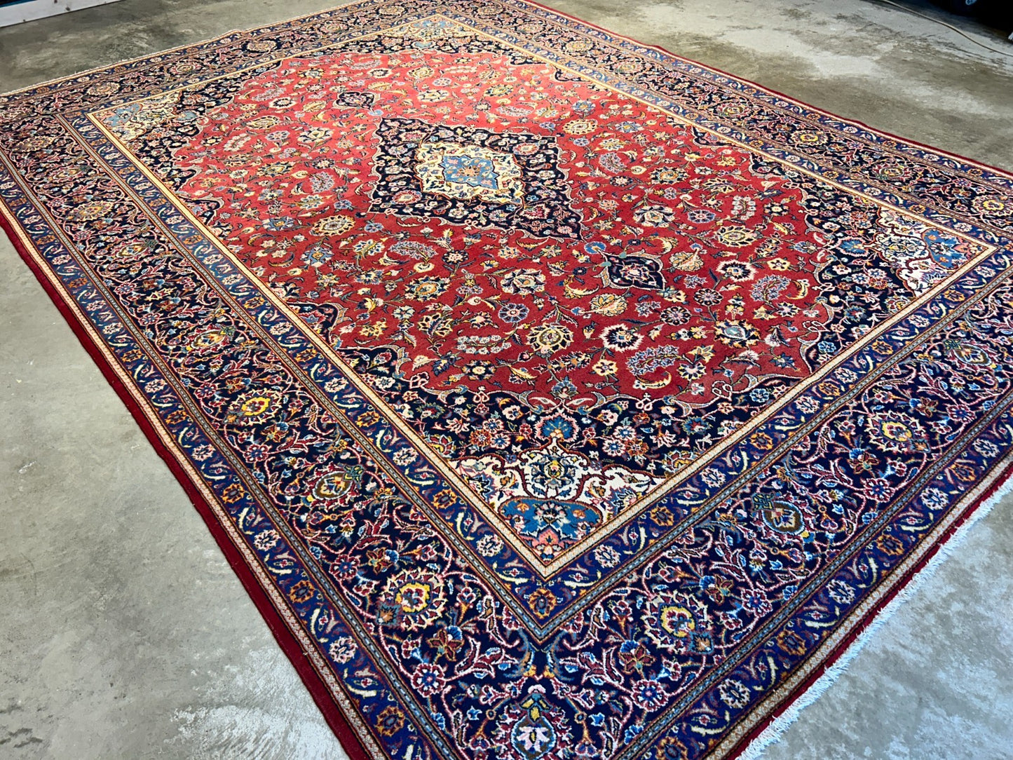 8'11"x12'4" Hand-Knotted 100% Wool Pile Kashane Rug