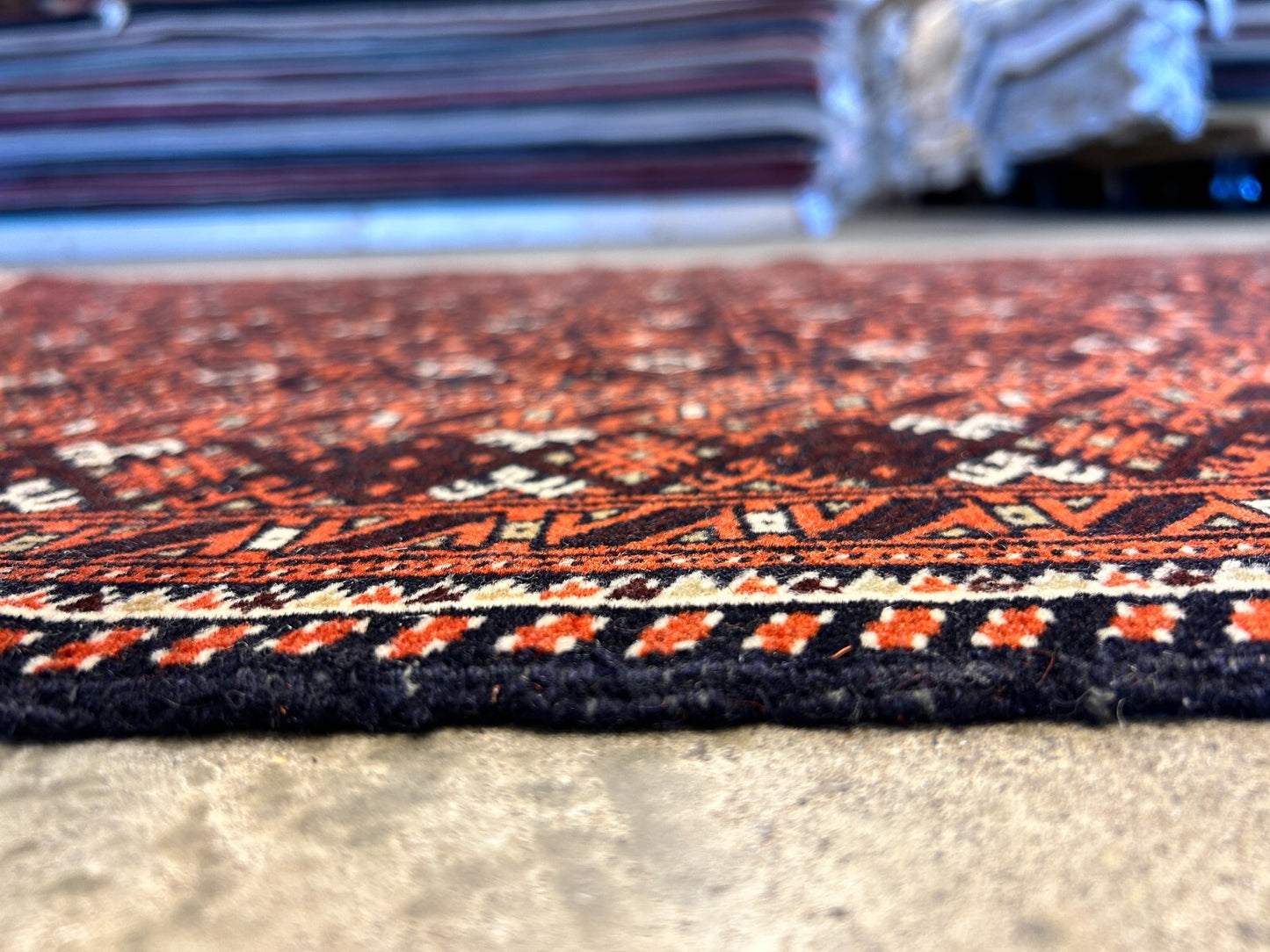 3'2"x4'6" Hand-Knotted 100% Wool Pile Afghan Area Rug