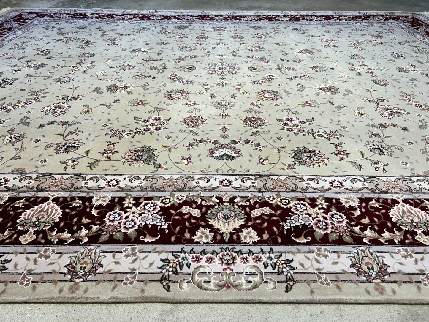 9'x12' Hand-Knotted Wool & Silk Pile Sinopersian Carpet - Area Rug