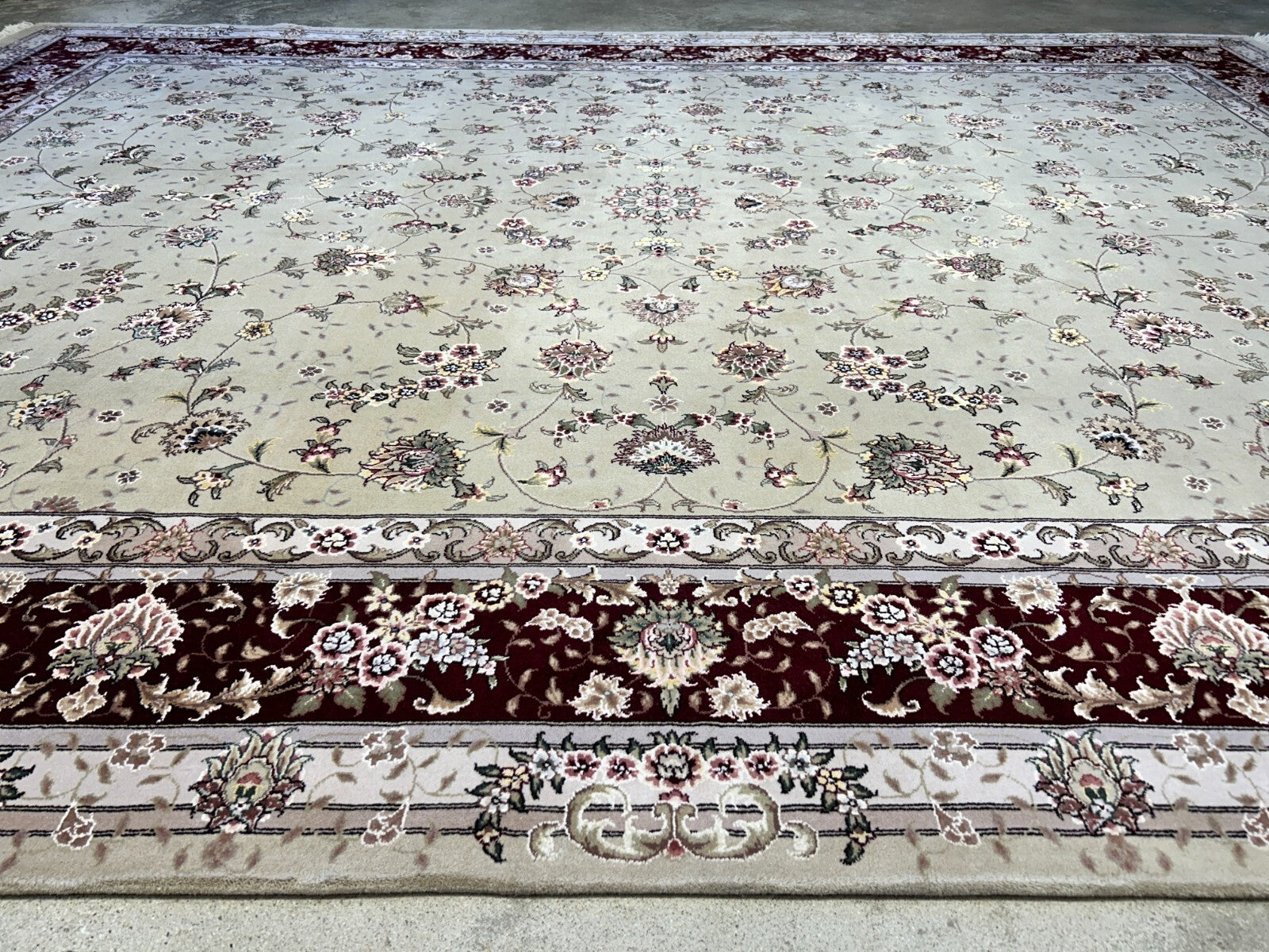9'x12' Hand-Knotted Wool & Silk Pile Sinopersian Carpet - Area Rug