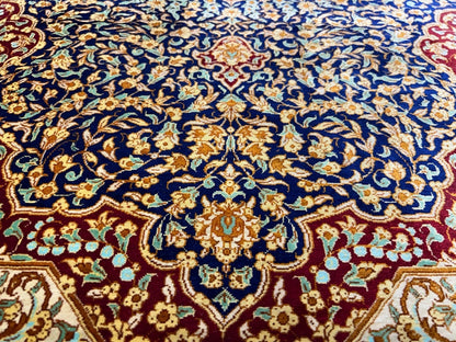 3'3"x5' Exquisite Extra-Fine Hand-Knotted 100% Silk Qume Area Rug - Carpet