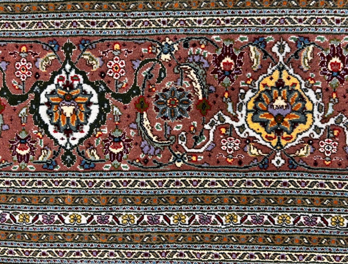 8'4"x11' Hand-Knotted Silk & Wool Tabrize Fish Style  Rug - Carpet