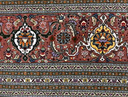 8'4"x11' Hand-Knotted Silk & Wool Tabrize Fish Style  Rug - Carpet