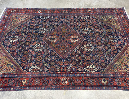 4'4"x6'6" Antique Hand-Knotted 100% Wool Pile Sennehe Area Rug - Carpet