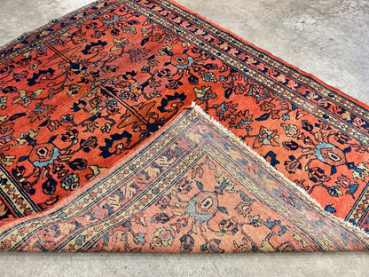 Collector Antique - 3'6"x4'4" Hand-Knotted 100% Wool Pile Sarouke Lilian Rug