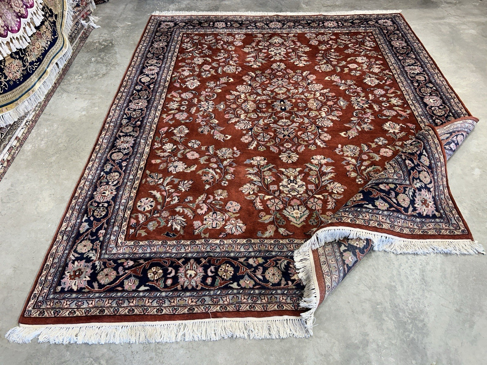 8’1”x9’11” Hand-Knotted 100% Wool Pile Oriental Area Rug - Carpet