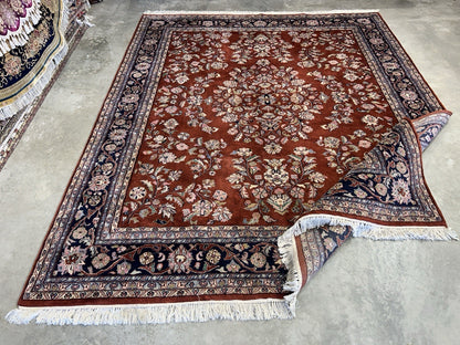 8’1”x9’11” Hand-Knotted 100% Wool Pile Oriental Area Rug - Carpet