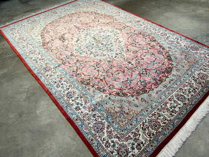 6'5"x9'5" Exquisite Hand-Knotted 100% Silk Qume Rug