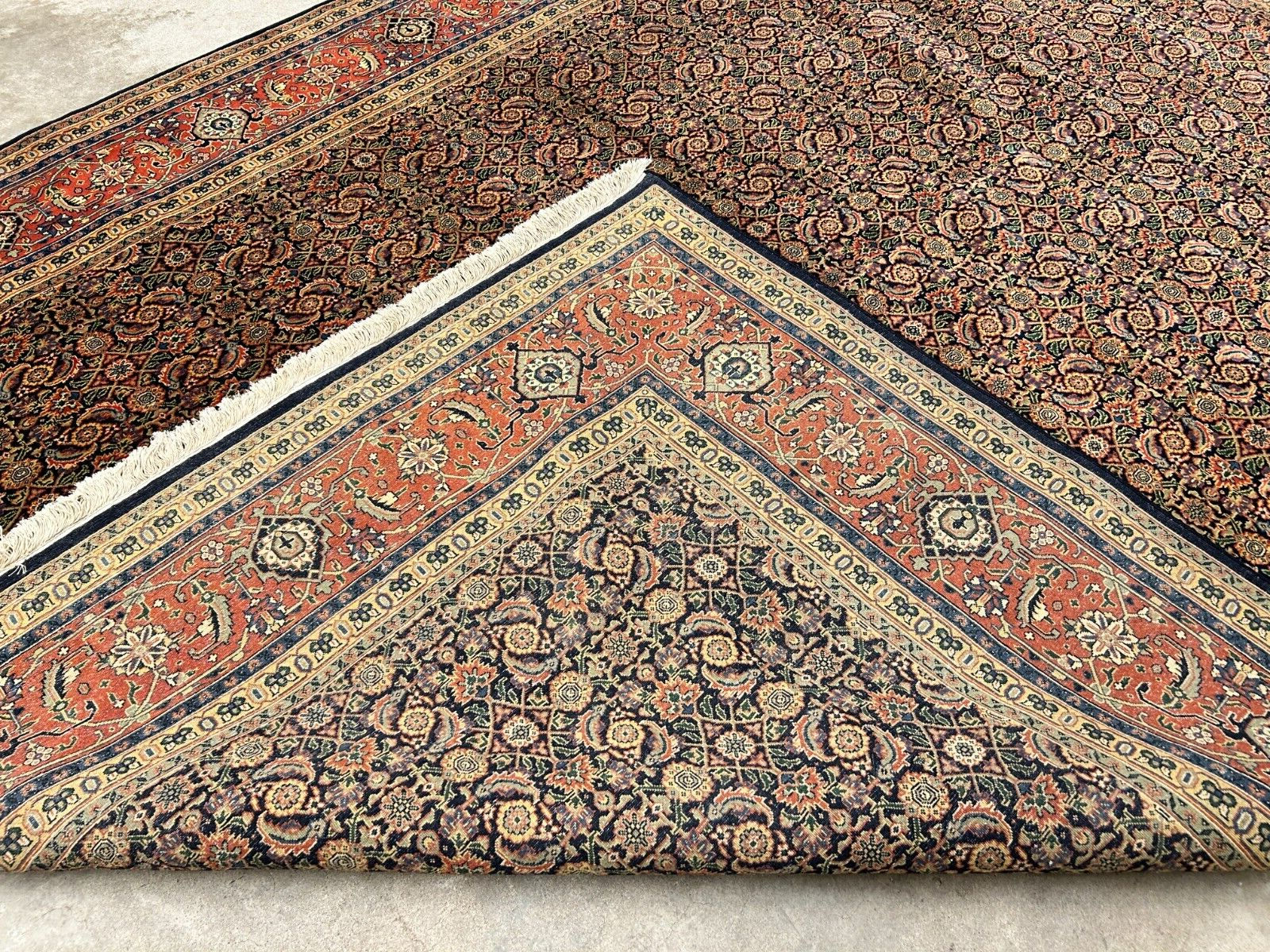 9'x12' Fine Hand-Knotted 100% Wool Pile Herati Design Carpet - Area Rug
