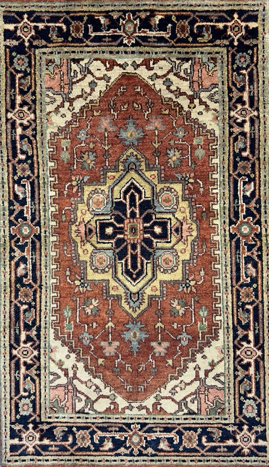 3’x5’1” Hand-Knotted 100% Wool Indoserapi Area Rug - Carpet