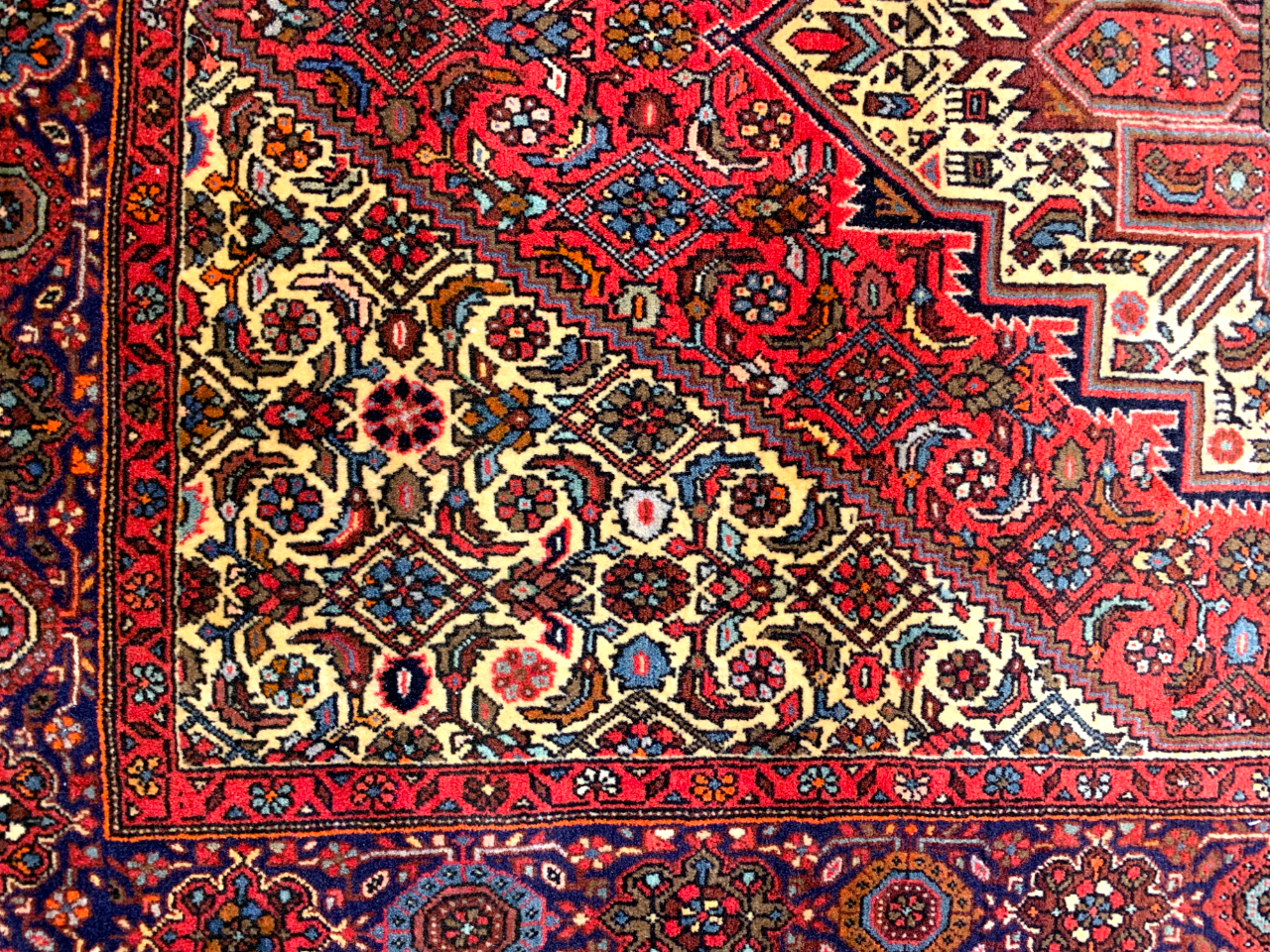 4'1"x6'3" Hand-Knotted 100% Wool Pile Bijare Gholtoghe Carpet - Area Rug